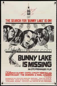 9t1262 BUNNY LAKE IS MISSING 1sh 1965 directed by Otto Preminger, different art of cast, rare!