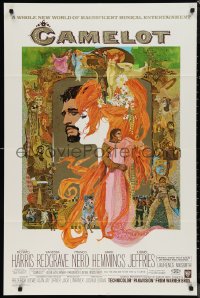 9t1271 CAMELOT 1sh 1967 Bob Peak art of Harris as King Arthur, Vanessa Redgrave as Guenevere!