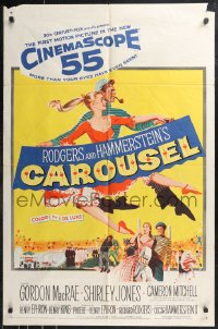 9t1280 CAROUSEL 1sh 1956 Shirley Jones, Gordon MacRae, Rodgers & Hammerstein musical!