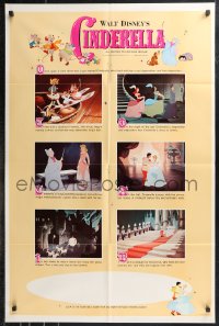 9t1298 CINDERELLA style B 1sh R1965 Walt Disney classic romantic musical cartoon, great poster images!