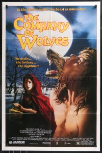 9t1316 COMPANY OF WOLVES 1sh 1985 directed by Neil Jordan, wild werewolf art by S. Watts!