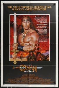 9t1319 CONAN THE DESTROYER 1sh 1984 Arnold Schwarzenegger is the most powerful legend of all!