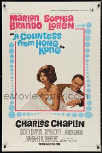 9t1322 COUNTESS FROM HONG KONG 1sh 1967 Marlon Brando, sexy Sophia Loren, directed by Chaplin!