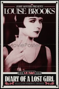 9t1371 DIARY OF A LOST GIRL 1sh R1982 best c/u of bad girl Louise Brooks, G.W. Pabst classic!