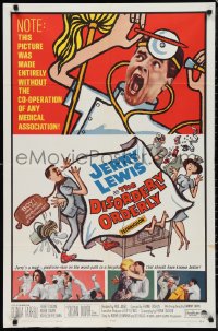 9t1377 DISORDERLY ORDERLY 1sh 1965 artwork of wackiest hospital nurse Jerry Lewis!