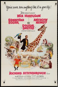 9t1380 DOCTOR DOLITTLE 1sh 1967 Rex Harrison speaks w/animals, directed by Richard Fleischer!