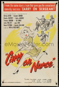 9t1099 CARRY ON NURSE English 1sh 1960 Gerald Thomas, art of sexy Shirley Eaton & patients!