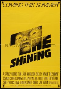 9t1107 SHINING advance English 1sh 1980 Stanley Kubrick, Jack Nicholson, Duvall, Saul Bass art!
