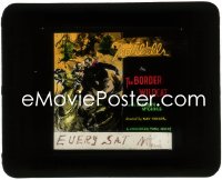 9t0724 BORDER WILDCAT glass slide 1929 great art of cowboy Ted Welles fighting for his life!