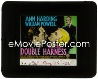 9t0737 DOUBLE HARNESS glass slide 1933 c/u of Ann Harding & William Powell, Henry Stephenson
