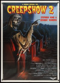 9t0146 CREEPSHOW 2 Italian 1p 1987 Tom Savini, great Winters artwork of skeleton guy in theater!