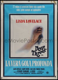 9t0148 DEEP THROAT Italian 1p 1977 different image of sexy Linda Lovelace, sexploitation classic!