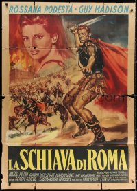 9t0212 SLAVE OF ROME Italian 1p 1961 Guy Madison, Podesta, cool sword & sandal gladiator art!