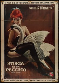 9t0217 STORY OF A SIN Italian 1p 1975 Dzieje Grzechu, great sexy artwork by Mario Piovano, rare!