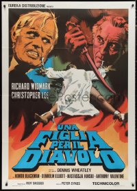 9t0233 TO THE DEVIL A DAUGHTER Italian 1p 1978 different art of Christopher Lee & Widmark, rare!