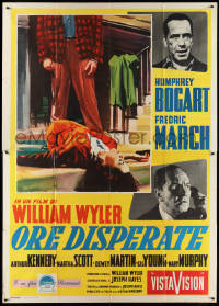9t0097 DESPERATE HOURS Italian 2p 1956 different art of Humphrey Bogart over dead woman, ultra rare!