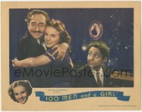 9t0293 100 MEN & A GIRL LC 1937 beautiful Deanna Durbin hugging Adolphe Menjou by Mischa Auer!