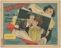 9t0308 BECKY LC 1927 maybe Owen Moore meant it when he kissed Sally O'Neil's cheek, ultra rare!