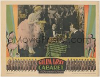 9t0319 CABARET LC 1927 Gilda Gray on stage learns down to flirt with Tom Moore, girls in border!