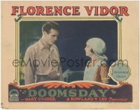 9t0337 DOOMSDAY LC 1928 great c/u of Florence Vidor staring at handsome young Gary Cooper, rare!