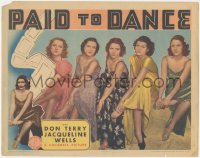 9t0443 PAID TO DANCE LC 1937 sexy young Rita Hayworth posing with Julie Bishop & three other girls!