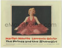 9t0448 PRINCE & THE SHOWGIRL LC #8 1957 classic c/u of sexiest Marilyn Monroe kneeling in red dress!