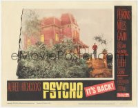 9t0450 PSYCHO LC #3 R1965 Alfred Hitchcock, most desired iconic far shot of Anthony Perkins by house!