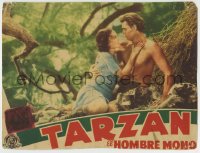 9t0472 TARZAN THE APE MAN Spanish/US LC R1930s best c/u of Johnny Weismuller & Maureen O'Sullivan!