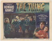 9t0476 THING LC #6 1951 Howard Hawks classic horror, Margaret Sheridan stands behind men w/ weapons!