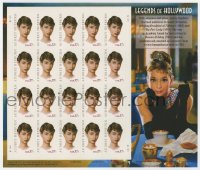 9t0080 AUDREY HEPBURN Legends of Hollywood stamp sheet 2002 contains 20 postage stamps!