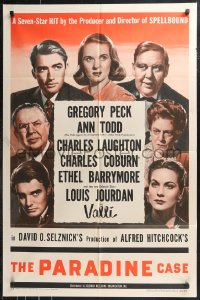 9t1820 PARADINE CASE 1sh 1948 Alfred Hitchcock, Gregory Peck, Todd, Laughton & top cast!