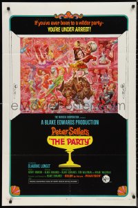 9t1826 PARTY style B 1sh 1968 Peter Sellers, Blake Edwards, great art by Jack Davis!