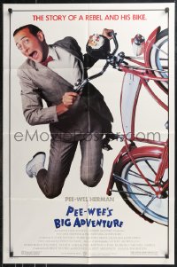 9t1832 PEE-WEE'S BIG ADVENTURE 1sh 1985 Tim Burton, best image of Paul Reubens & his beloved bike!