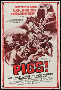 9t1838 PIGS 1sh 1972 wacky killer swine, once they tasted blood - no one could control their hunger!