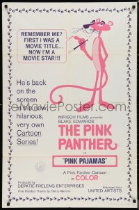9t1839 PINK PANTHER 1sh 1965 Friz Freleng & Hawley Pratt directed cartoon, Pink Pajamas!