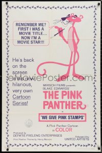 9t1840 PINK PANTHER 1sh 1965 Friz Freleng & Hawley Pratt directed cartoon, We Give Pink Stamps!