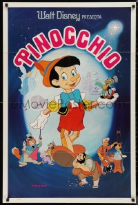 9t1843 PINOCCHIO int'l Spanish language 1sh R1970s Walt Disney's classic cartoon wooden boy, different & rare!