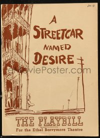 9t0056 STREETCAR NAMED DESIRE playbill 1948 Marlon Brando & Jessica Tandy in the Broadway show!