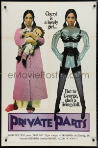 9t1857 PRIVATE PARTS 1sh 1972 Paul Bartel directed horror comedy, she's a living doll!