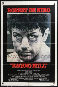 9t1865 RAGING BULL 1sh 1980 Hagio art of Robert De Niro, Martin Scorsese boxing classic!