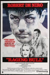 9t1866 RAGING BULL style B int'l 1sh 1980 Hagio art of Robert De Niro, Martin Scorsese boxing classic!