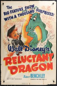 9t1878 RELUCTANT DRAGON 1sh 1941 a behind the scenes look at Walt Disney's animation studio!