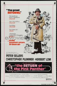 9t1883 RETURN OF THE PINK PANTHER 1sh 1975 Peter Sellers as Inspector Clouseau, rare test poster!