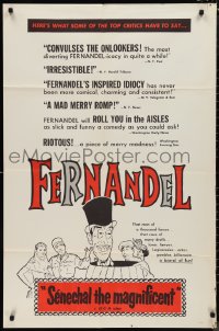 9t1930 SENECHAL THE MAGNIFICENT 1sh 1958 cool art of wacky Fernandel with top cast!