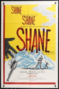 9t1937 SHANE 1sh R1959 most classic western, Alan Ladd, Jean Arthur, Van Heflin, De Wilde!