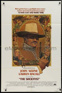 9t1943 SHOOTIST 1sh 1976 best Richard Amsel artwork of aging gunfighter John Wayne & cast!