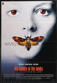 9t1945 SILENCE OF THE LAMBS style D DS 1sh 1991 creepy image of Jodie Foster with moth over mouth!