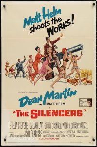 9t1946 SILENCERS 1sh 1966 outrageous sexy phallic art of Dean Martin & Slaygirls by Brian Bysouth!