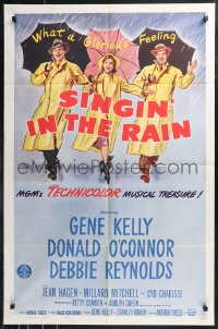 9t1949 SINGIN' IN THE RAIN 1sh R1962 Gene Kelly, Donald O'Connor, Debbie Reynolds, classic!