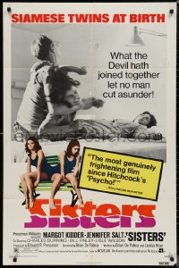 9t1950 SISTERS 1sh 1973 Brian De Palma, Margot Kidder is a set of conjoined twins!